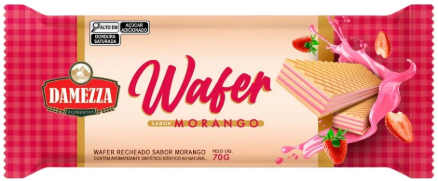 WAFER RECHEADO MORANGO DAMEZZA 70G