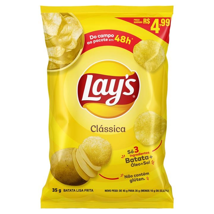 BATATA FRITA LAYS LISA CLÁSSICA 35G